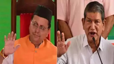 Uttarakhand Election 2022 : उत्तराखंड में विधानसभा चुनाव : कांटे की टक्कर में सीएम धामी पीछे